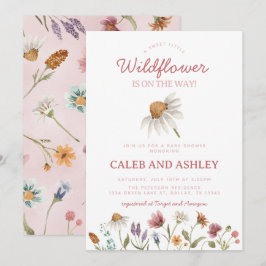 Baby shower van wilde bloemen kaart