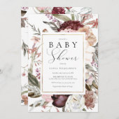 Baby shower van wilde bloemen kaart (Voorkant / Achterkant)