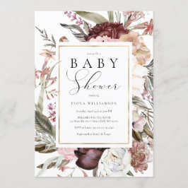 Baby shower van wilde bloemen kaart