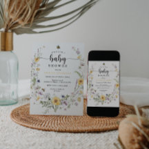 Baby shower van wilde bloemen - Kaart