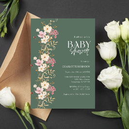 Baby shower van wilde bloemen kaart