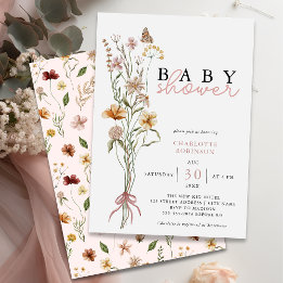 Baby shower van wilde bloemen kaart