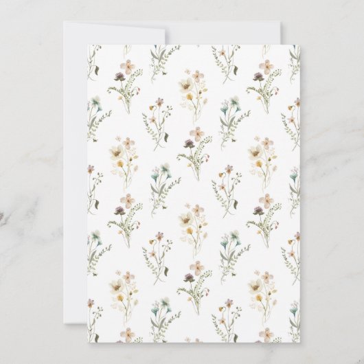 Baby shower van wilde bloemen kaart (Achterkant)