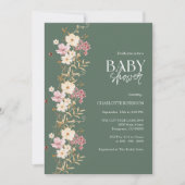 Baby shower van wilde bloemen kaart (Voorkant)