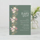 Baby shower van wilde bloemen kaart (Staand voorkant)