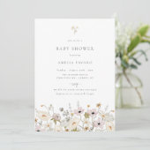 Baby shower van wilde bloemen kaart (Staand voorkant)
