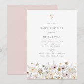 Baby shower van wilde bloemen kaart (Voorkant / Achterkant)