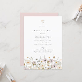 Baby shower van wilde bloemen kaart