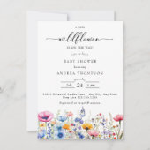 Baby shower van wilde bloemen kaart (Voorkant)