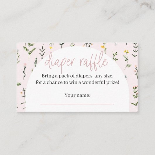 Baby shower van wilde bloemen Kaarten voor luiersp (Voorkant)