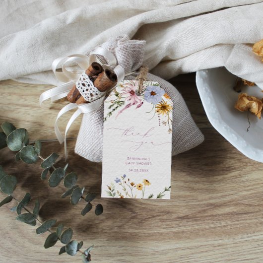 Baby shower van wilde bloemen, Labels voor vetweef Cadeaulabel