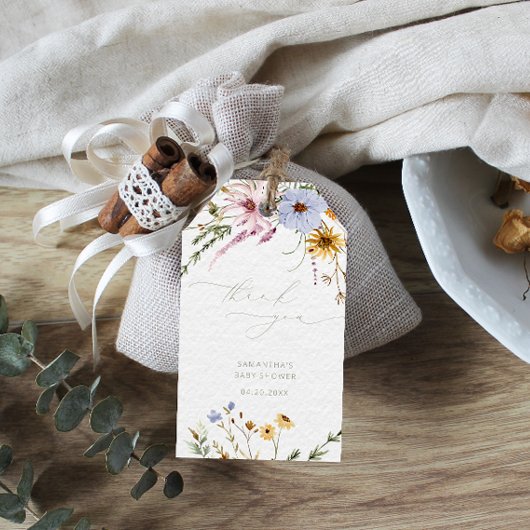 Baby shower van wilde bloemen, Labels voor vetweef Cadeaulabel