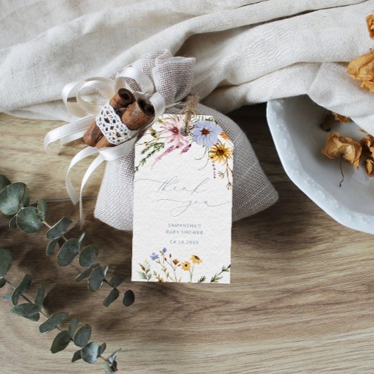 Baby shower van wilde bloemen, Labels voor vetweef Cadeaulabel