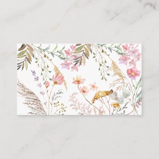 Baby shower van wilde bloemen, luierspoelstop informatiekaartje (Achterkant)