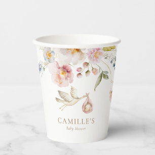 Baby shower van wilde bloemen papieren bekers