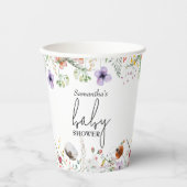 Baby shower van wilde bloemen papieren bekers (Voorkant)