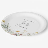 Baby shower van wilde bloemen papieren bordje (Gekanteld)