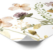 Baby shower van wilde bloemen poster (Hoek)