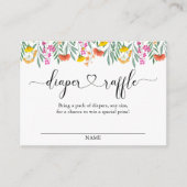 Baby shower van wilde bloemen - Raffle Ticket Informatiekaartje (Voorkant)