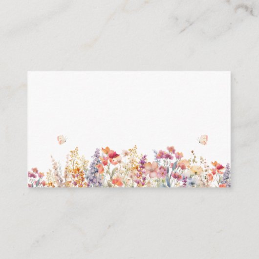 Baby shower van wilde bloemen - Raffle Ticket Informatiekaartje (Achterkant)