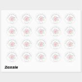 Baby shower van wilde bloemen ronde sticker (Vel)