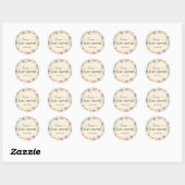 Baby shower van wilde bloemen ronde sticker (Vel)