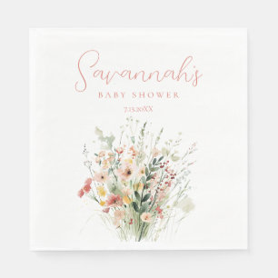 Baby shower van wilde bloemen servet