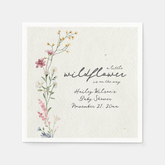 Baby shower van wilde bloemen servet (Voorkant)