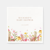 Baby shower van wilde bloemen servet (Voorkant)