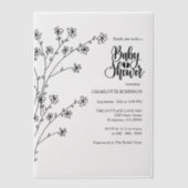 Baby shower van wilde bloemen vellum uitnodigingen (Voorkant)