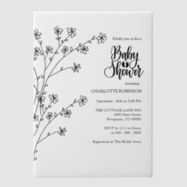 Baby shower van wilde bloemen vellum uitnodigingen