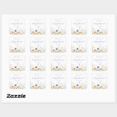 Baby shower van wilde bloemen vierkante sticker (Vel)