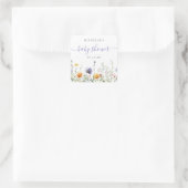 Baby shower van wilde bloemen vierkante sticker (Tas)