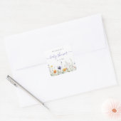 Baby shower van wilde bloemen vierkante sticker (Envelop)