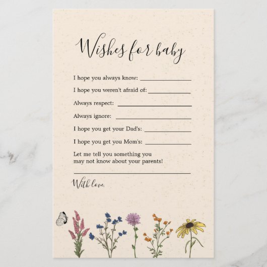  Baby shower van wilde bloemen voor Baby (Voorkant)