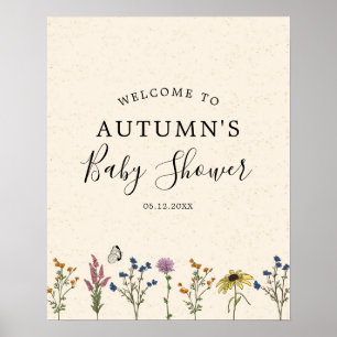  Baby shower van wilde bloemen Welkomstteken Poster