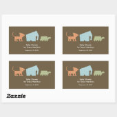 Baby shower van wilde dieren rechthoekige sticker (Vel)