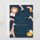 Baby shower van wilde Oerwouden | Blauw Kaart (Voorkant)