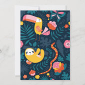 Baby shower van wilde Oerwouden | Blauw Kaart (Achterkant)