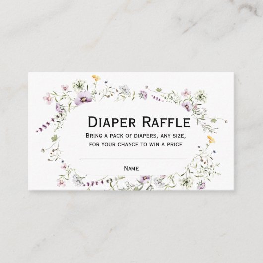 Baby shower van wilde tuinbloemen informatiekaartje (Voorkant)