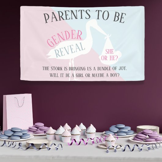 Baby shower van winkel Genderkwesties onthullen pa Spandoek