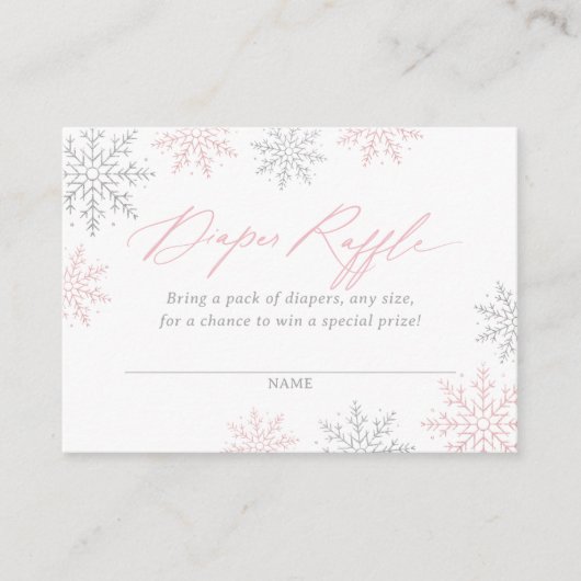 Baby shower van wintersneeuwvlokken informatiekaartje (Voorkant)