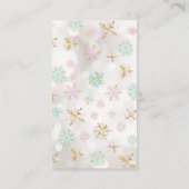 Baby shower van wintersneeuwvlokken informatiekaartje (Achterkant)