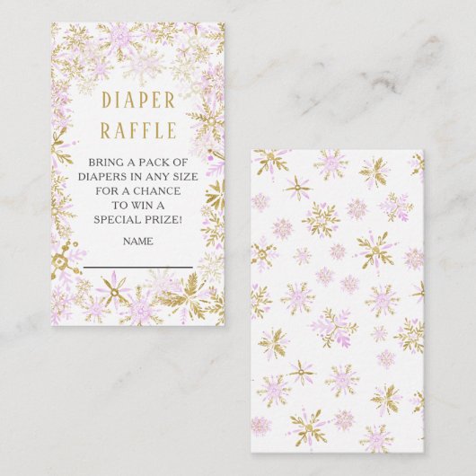 Baby shower van wintersneeuwvlokken informatiekaartje (Voorkant / Achterkant)