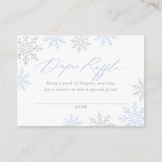 Baby shower van wintersneeuwvlokken informatiekaartje (Voorkant)
