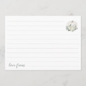 Baby shower van witte en grijze Floral Advieskaart (Achterkant)