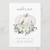 Baby shower van witte en grijze Floral Advieskaart (Voorkant)
