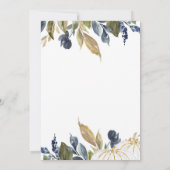 Baby shower van witte en marinepompoen kaart (Achterkant)