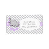 Baby shower van witte grijze olifant etiket (Voorkant)