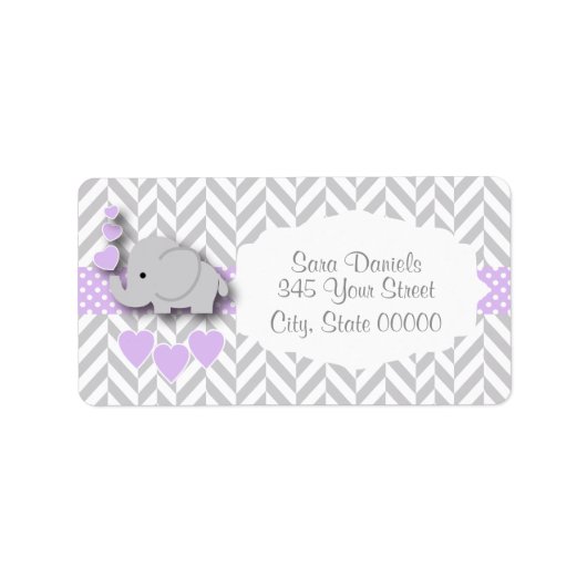 Baby shower van witte grijze olifant etiket